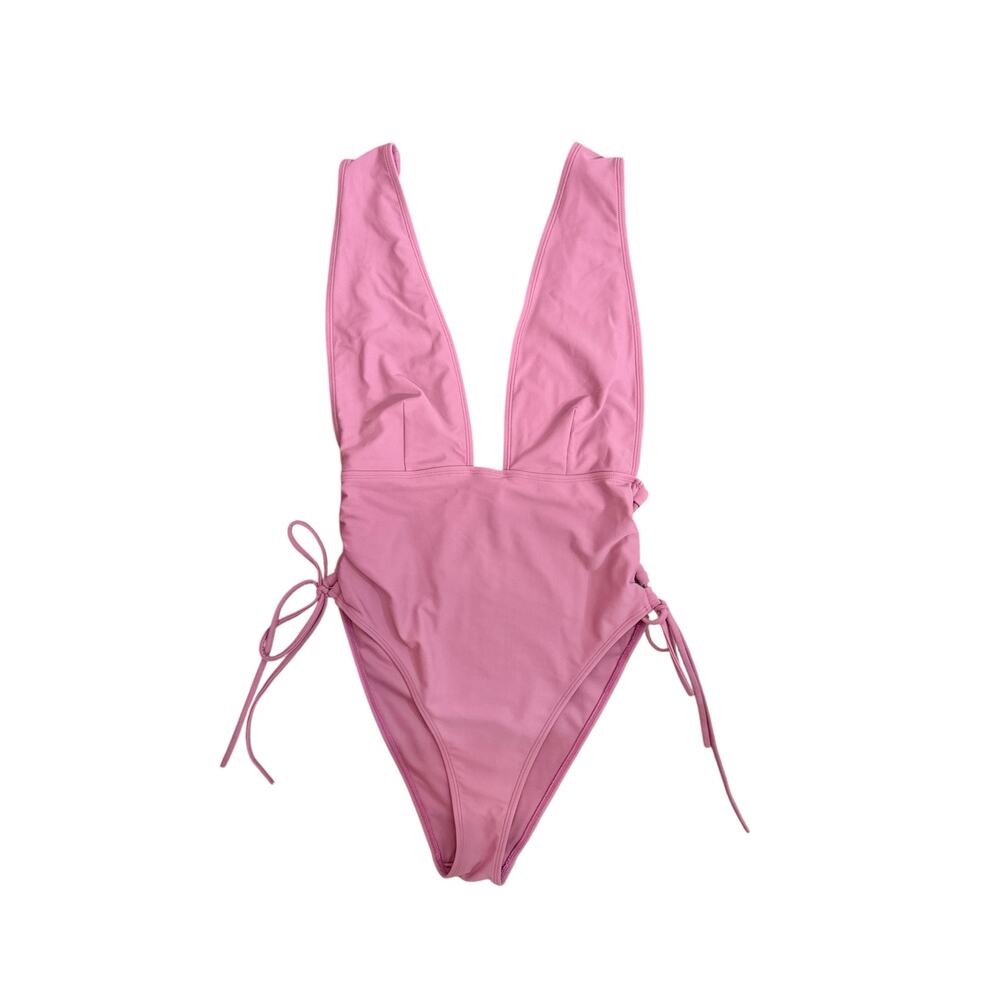 Forever 21 Womens Lilac Deep Plunge One Piece Swimsuit Medium